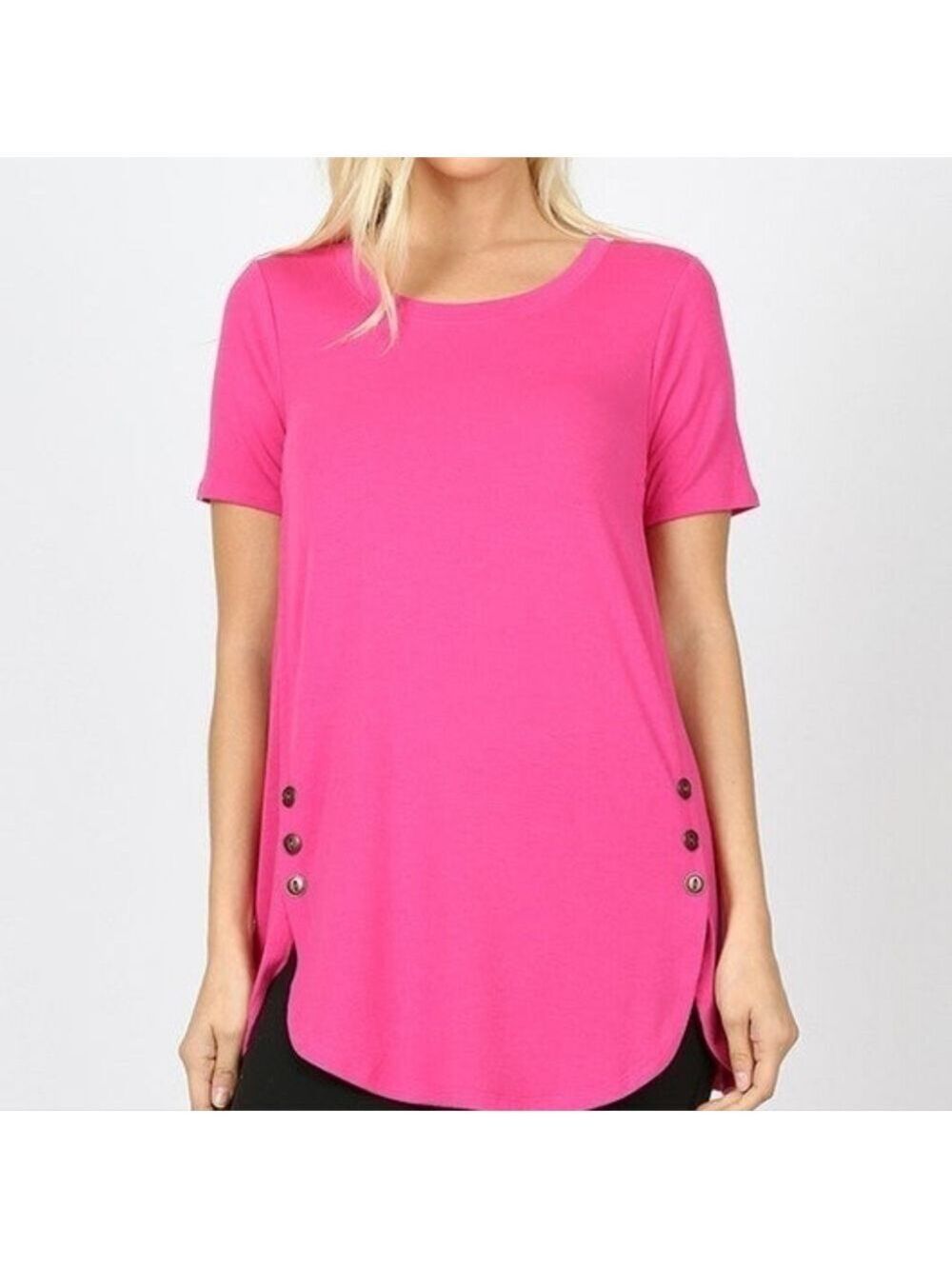 ZENANA Short Sleeve Pink Top Size Small NWT